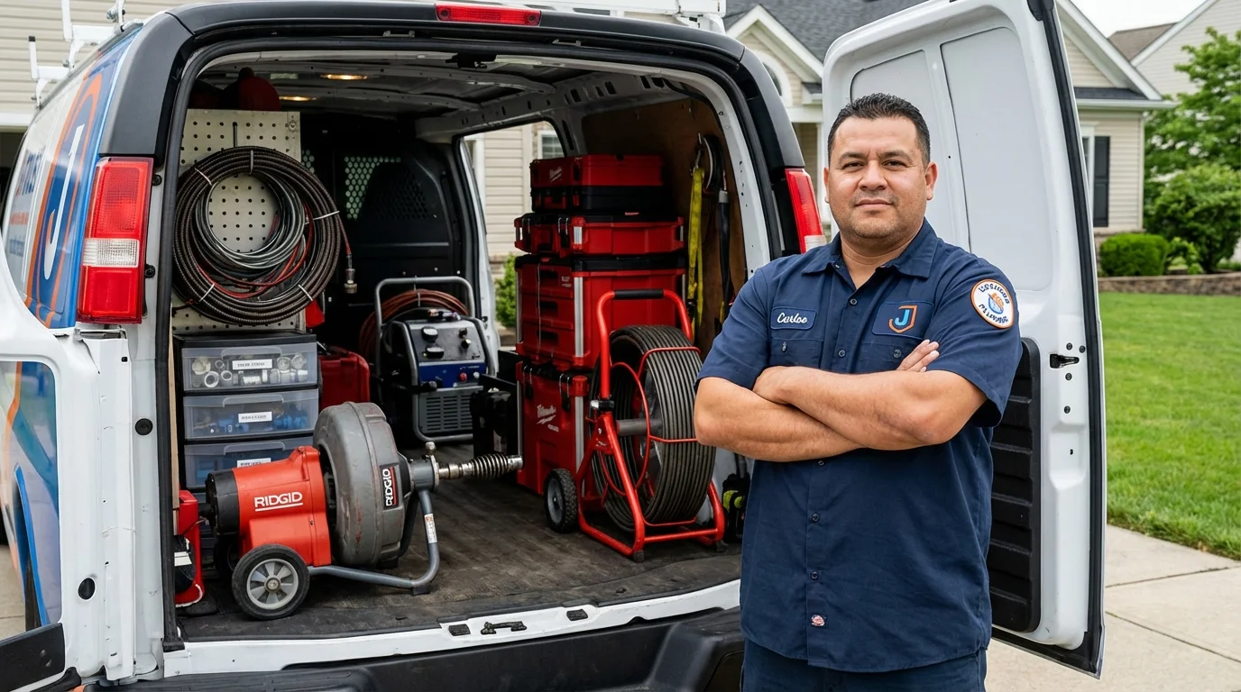 Professional drain cleaning equipment and Johns Plumbing LLC plumber in Kekaha