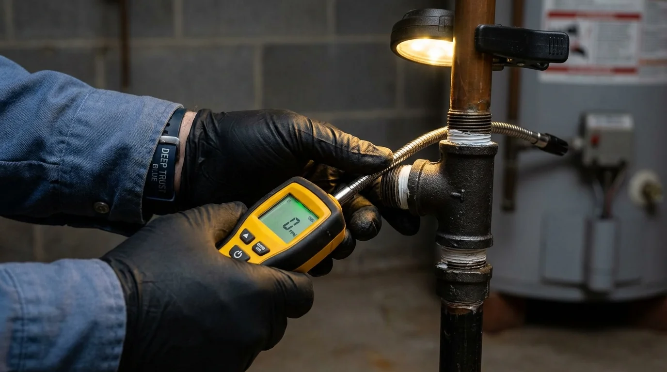 Gas leak detection with electronic sniffer by Johns Plumbing LLC in Kekaha