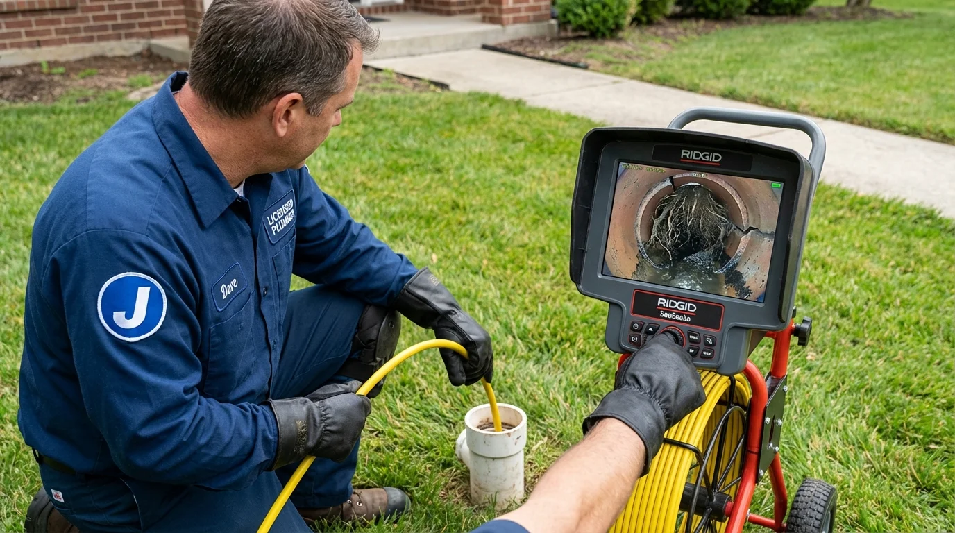 Sewer camera inspection being performed by Johns Plumbing LLC in Kekaha